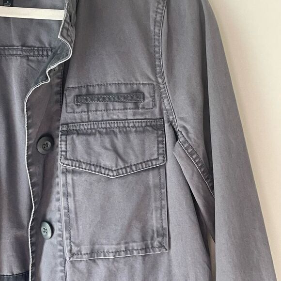 Women's Madewell Washed Gray Canvas Jacket sz. S #AM - Picture 7 of 12
